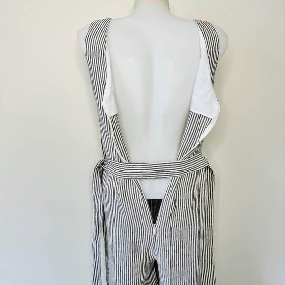 MNG Casual  Mango Jumpsuit Striped Wide Leg Seersucker 2 Pockets Lagenlook XS 2 - Picture 8 of 14